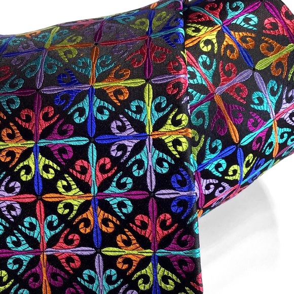 Black Lawrence Ivey Tie 100% Silk Multi-color New - Picture 4 of 4